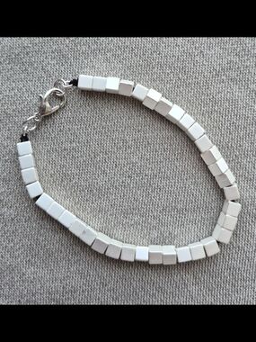 White Cube Bead Bracelet - Women Jewelry